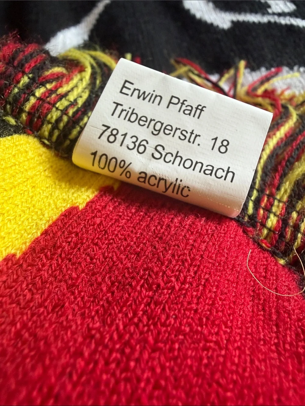 Soccer Germany Deutschland Scarf in Black, Red & Yellow